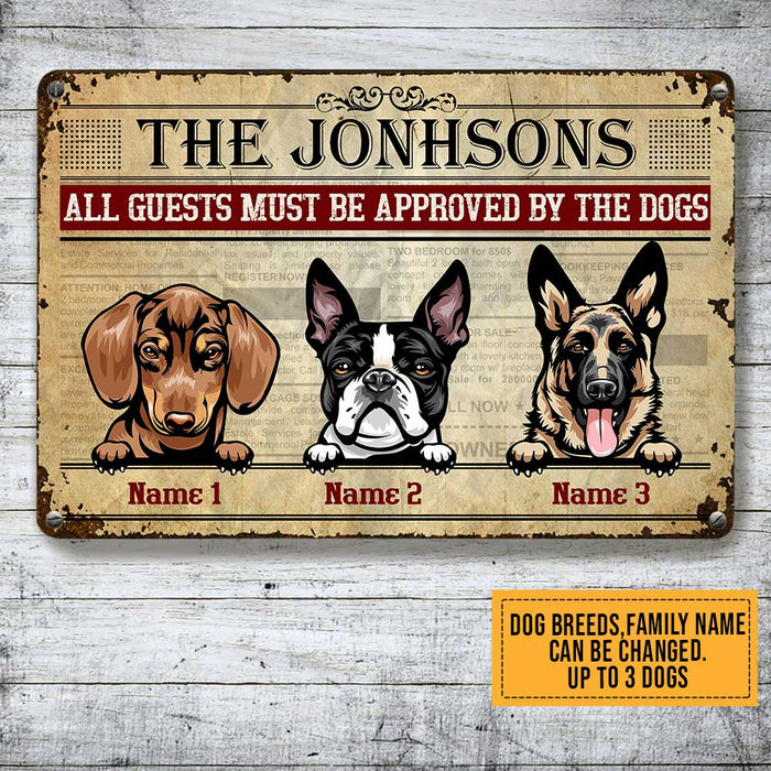 Personalized Dog Welcome All Guests Metal Sign DB313 24O47 1