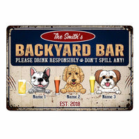 Personalized Dog Backyard Bar Vintage Metal Sign DB314 24O47 thumb 1