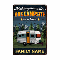 Personalized Camping Campsite Memories Metal Sign DB316 24O47 thumb 1