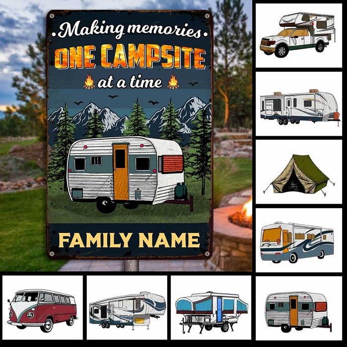 Personalized Camping Campsite Memories Metal Sign DB316 24O47 1