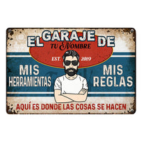 Personalized Grandpa Garage Man Cave Spanish Garaje Metal Sign DB311 87O53 thumb 1