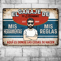 Personalized Grandpa Garage Man Cave Spanish Garaje Metal Sign DB311 87O53 thumb 1