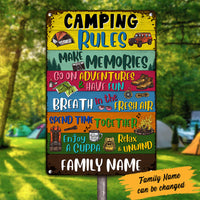 Personalized Camping Campervan Rules Metal Sign DB317 24O53 thumb 1