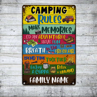 Personalized Camping Campervan Rules Metal Sign DB317 24O53 thumb 1