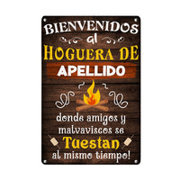 Personalized Fire Pit Backyard Hoguera Patio Trasero Spanish Metal Sign DB314 87O36 thumb 1