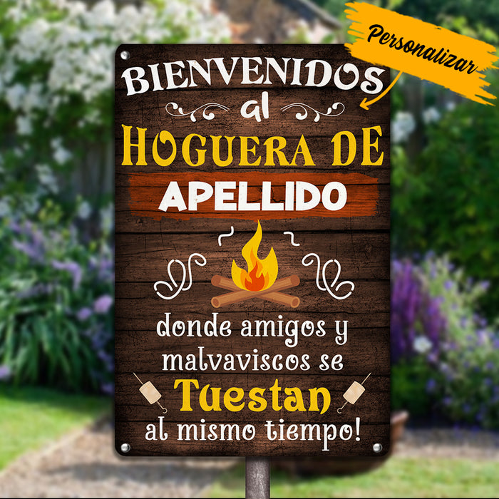 Personalized Fire Pit Backyard Hoguera Patio Trasero Spanish Metal Sign DB314 87O36 1