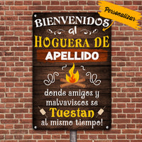 Personalized Fire Pit Backyard Hoguera Patio Trasero Spanish Metal Sign DB314 87O36 thumb 1
