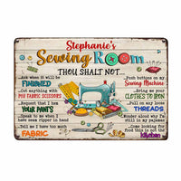 Personalized Indoor Decor Sewing Room Rules Metal Sign DB3116 81O58 thumb 1