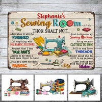 Personalized Indoor Decor Sewing Room Rules Metal Sign DB3116 81O58 thumb 1