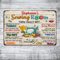 Personalized Indoor Decor Sewing Room Rules Metal Sign DB3116 81O58 thumb 1