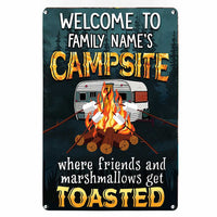 Personalized Camping Campsite Marshmallow Metal Sign DB318 24O34 thumb 1
