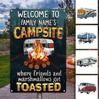 Personalized Camping Campsite Marshmallow Metal Sign DB318 24O34 thumb 1