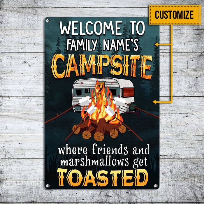 Personalized Camping Campsite Marshmallow Metal Sign DB318 24O34 1