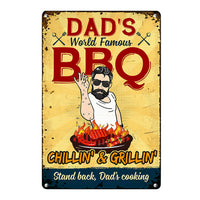 Personalized Dad Backyard Barbecue Grilling Metal Sign DB319 24O53 thumb 1