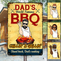Personalized Dad Backyard Barbecue Grilling Metal Sign DB319 24O53 thumb 1