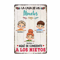 Personalized Grandma Grandparent Mom House Spanish Abuelos Metal Sign DB315 87O58 thumb 1