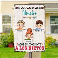 Personalized Grandma Grandparent Mom House Spanish Abuelos Metal Sign DB315 87O58 thumb 1