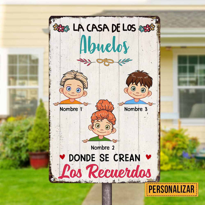 Personalized Grandma House Spanish Abuelos Metal Sign DB316 87O58 1