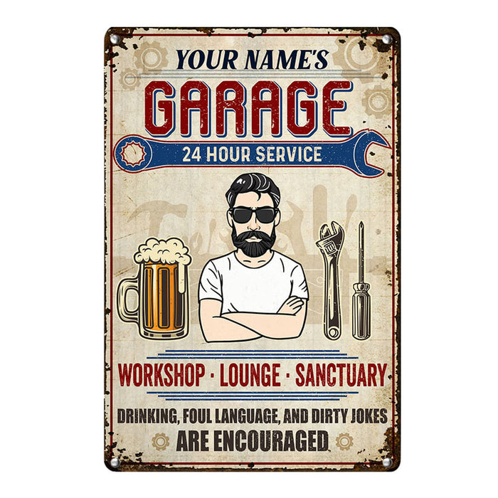 Personalized Grandpa Dad Garage Man Cave Metal Sign DB317 87O53 1