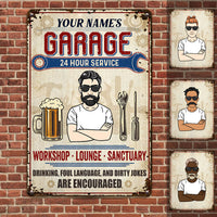 Personalized Grandpa Dad Garage Man Cave Metal Sign DB317 87O53 thumb 1