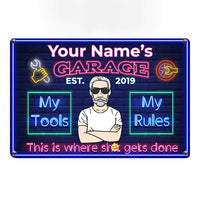 Personalized Grandpa Garage Man Cave Metal Sign DB3110 87O34 thumb 1