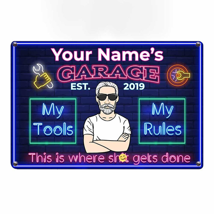 Personalized Grandpa Garage Man Cave Metal Sign DB3110 87O34 1
