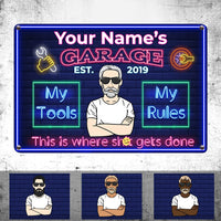 Personalized Grandpa Garage Man Cave Metal Sign DB3110 87O34 thumb 1