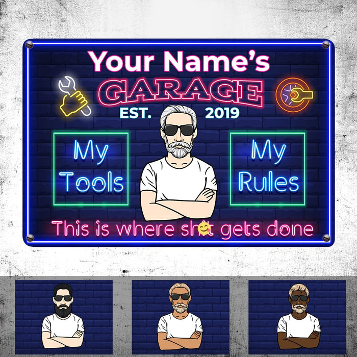 Personalized Grandpa Garage Man Cave Metal Sign DB3110 87O34 1