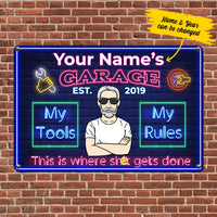 Personalized Grandpa Garage Man Cave Metal Sign DB3110 87O34 thumb 1