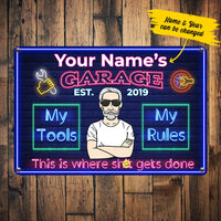 Personalized Grandpa Garage Man Cave Metal Sign DB3110 87O34 thumb 1