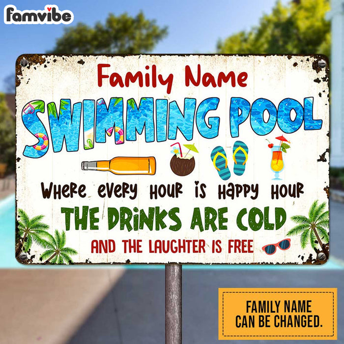 Personalized Pool Good Memories Metal Sign DB313 87O47 1