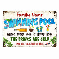 Personalized Pool Good Memories Metal Sign DB313 87O47 thumb 1