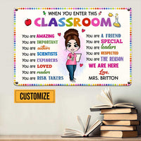 Personalized Teacher Classroom Metal Sign JR37 81O47 thumb 1
