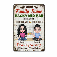 Personalized Outdoor Decor Backyard Bar Metal Sign DB314 30O57 thumb 1