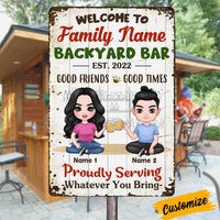Personalized Outdoor Decor Backyard Bar Metal Sign DB314 30O57 thumb 1