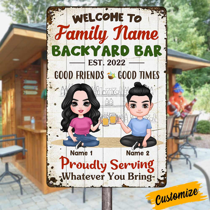 Personalized Outdoor Decor Backyard Bar Metal Sign DB314 30O57 1
