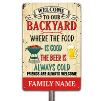 Personalized Outdoor Decor Backyard Metal Sign DB315 95O23 thumb 1