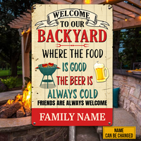 Personalized Outdoor Decor Backyard Metal Sign DB315 95O23 thumb 1