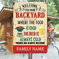 Personalized Outdoor Decor Backyard Metal Sign DB315 95O23 thumb 1