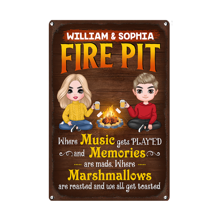Personalized Outdoor Decor Fire Pit Metal Sign DB315 30O24 1