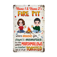 Personalized Outdoor Decor Firepit Metal Sign JR31 95O36 thumb 1