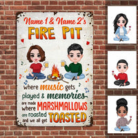 Personalized Outdoor Decor Firepit Metal Sign JR31 95O36 thumb 1