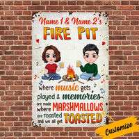 Personalized Outdoor Decor Firepit Metal Sign JR31 95O36 thumb 1