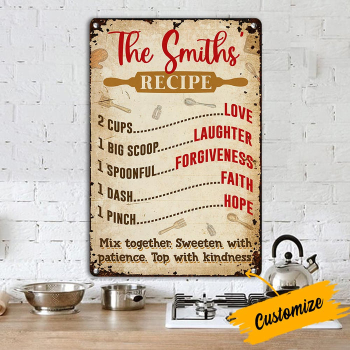Personalized Indoor Decor Kitchen Family Rules Metal Sign JR31 85O36 1