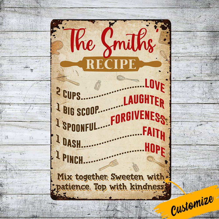 Personalized Indoor Decor Kitchen Family Rules Metal Sign JR31 85O36 1