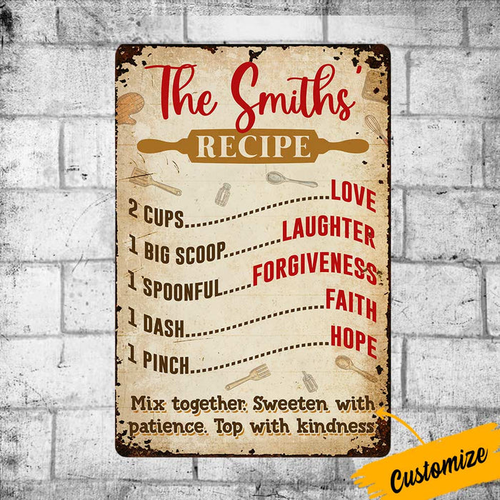 Personalized Indoor Decor Kitchen Family Rules Metal Sign JR31 85O36 1