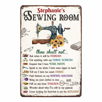 Personalized Indoor Decor Sewing Room Rules Metal Sign JR38 81O47 thumb 1