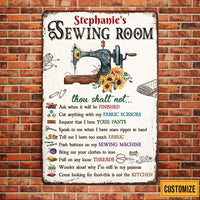 Personalized Indoor Decor Sewing Room Rules Metal Sign JR38 81O47 thumb 1