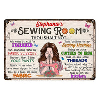 Personalized Indoor Decor Sewing Room Metal Sign JR31 30O53 thumb 1