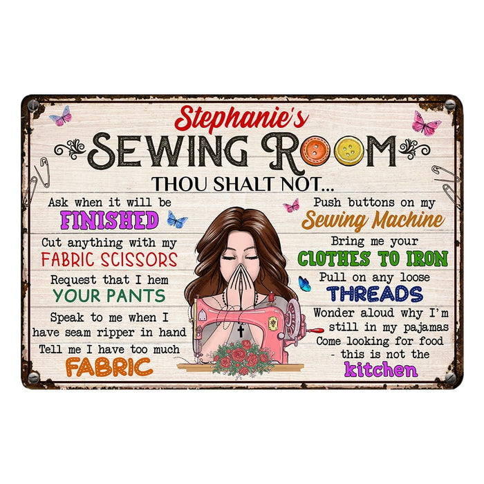 Personalized Indoor Decor Sewing Room Metal Sign JR31 30O53 1
